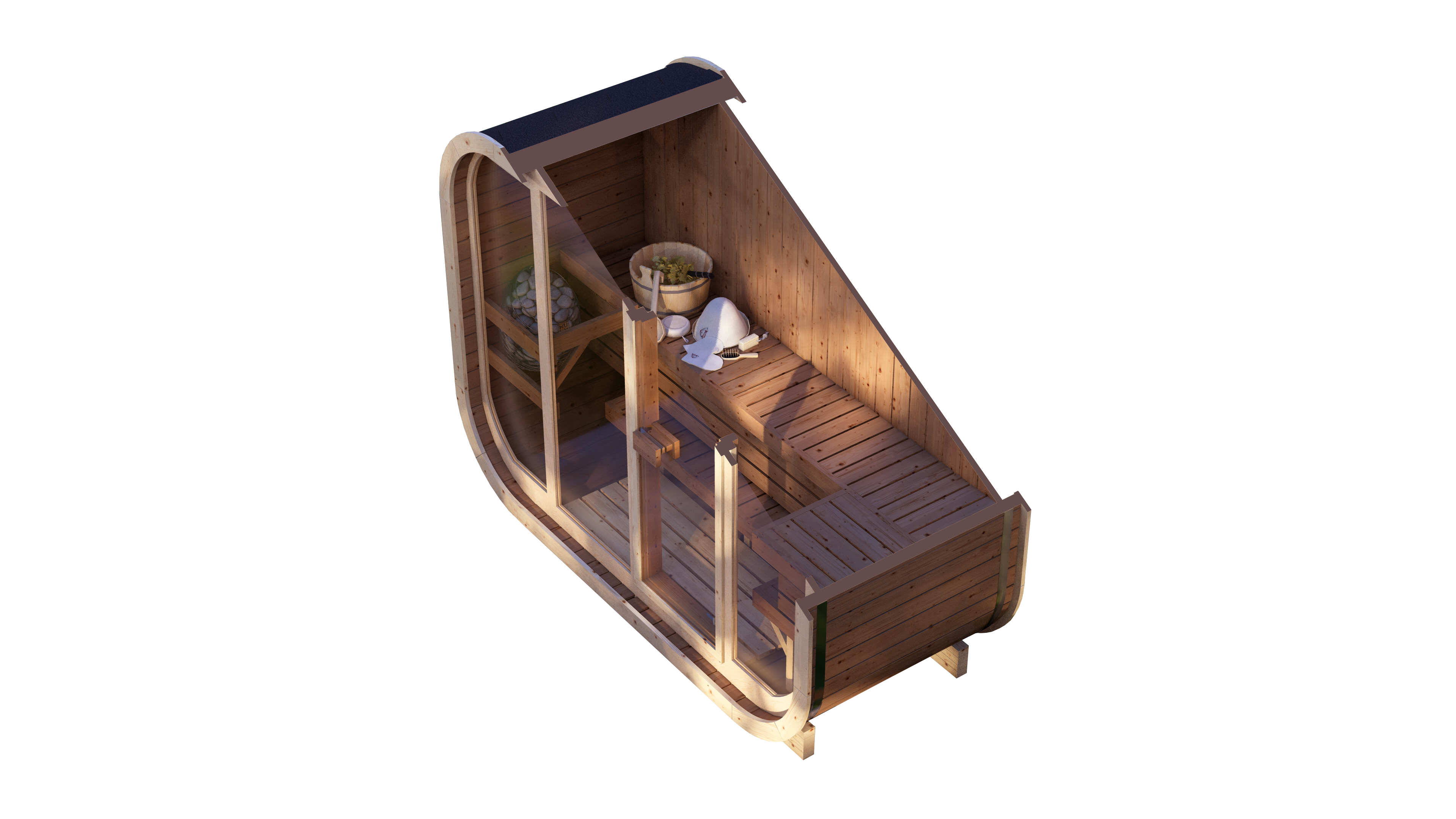 Outdoor Sauna Polaris H1 Thermoholz – **Platin Version**